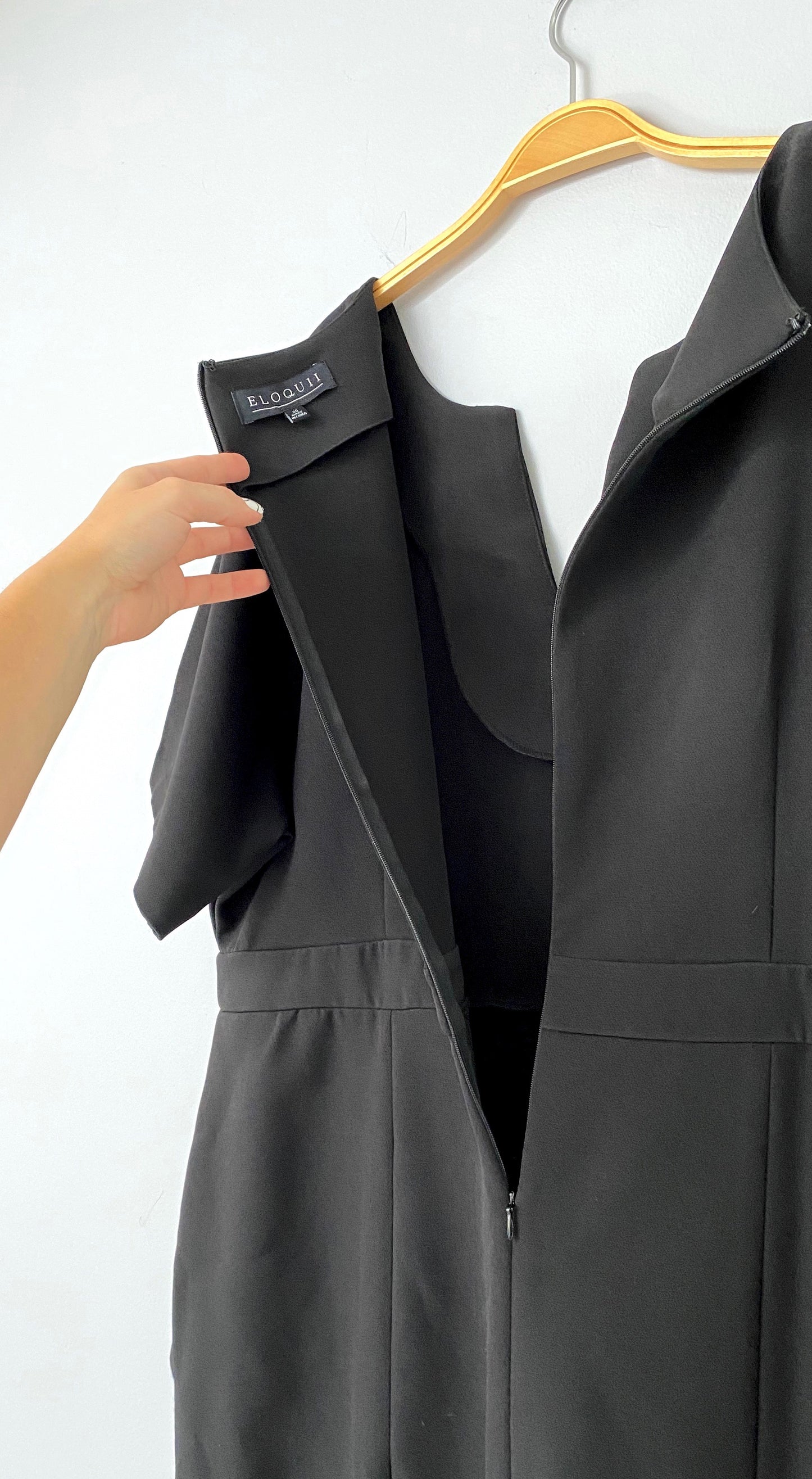 ELOQUII Black Structured Waist Work Week Dress (20)