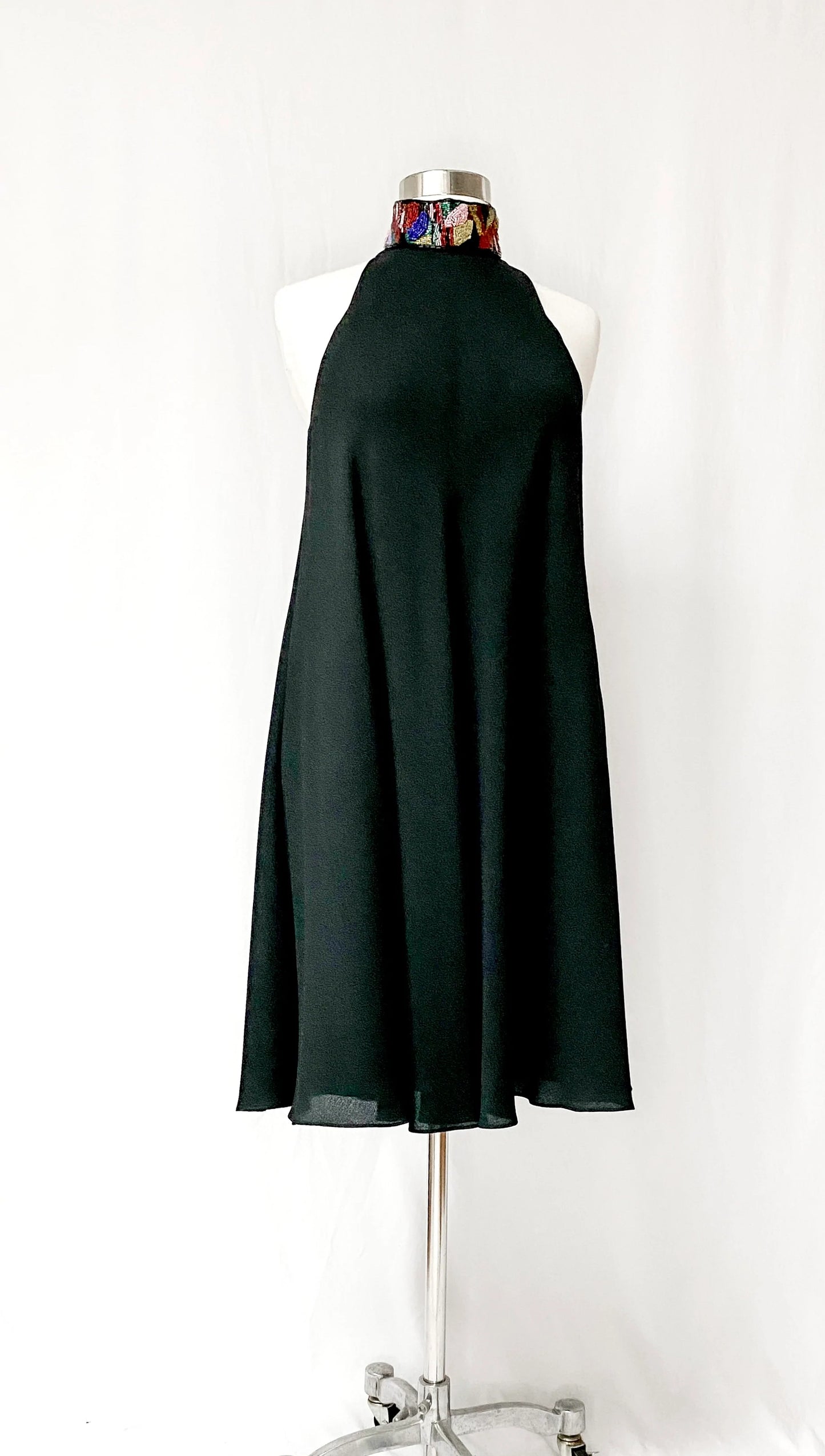 Vintage Black & Embellished Mock Neck Dress (4/6)