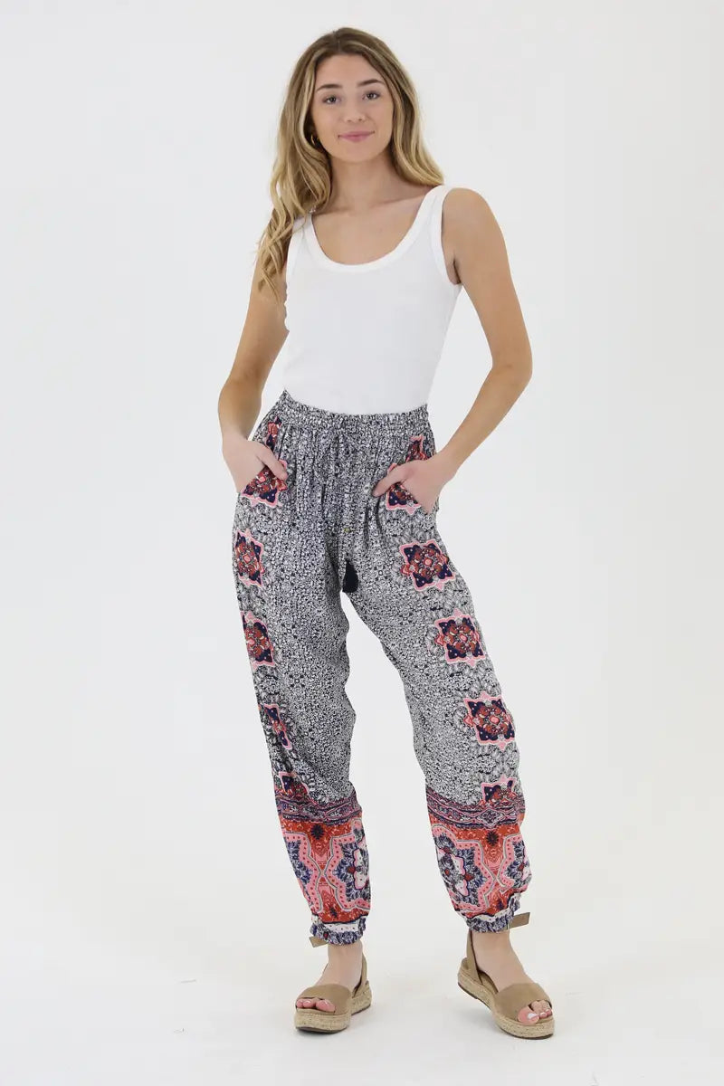 'Aria' Navy Drawstring Joggers