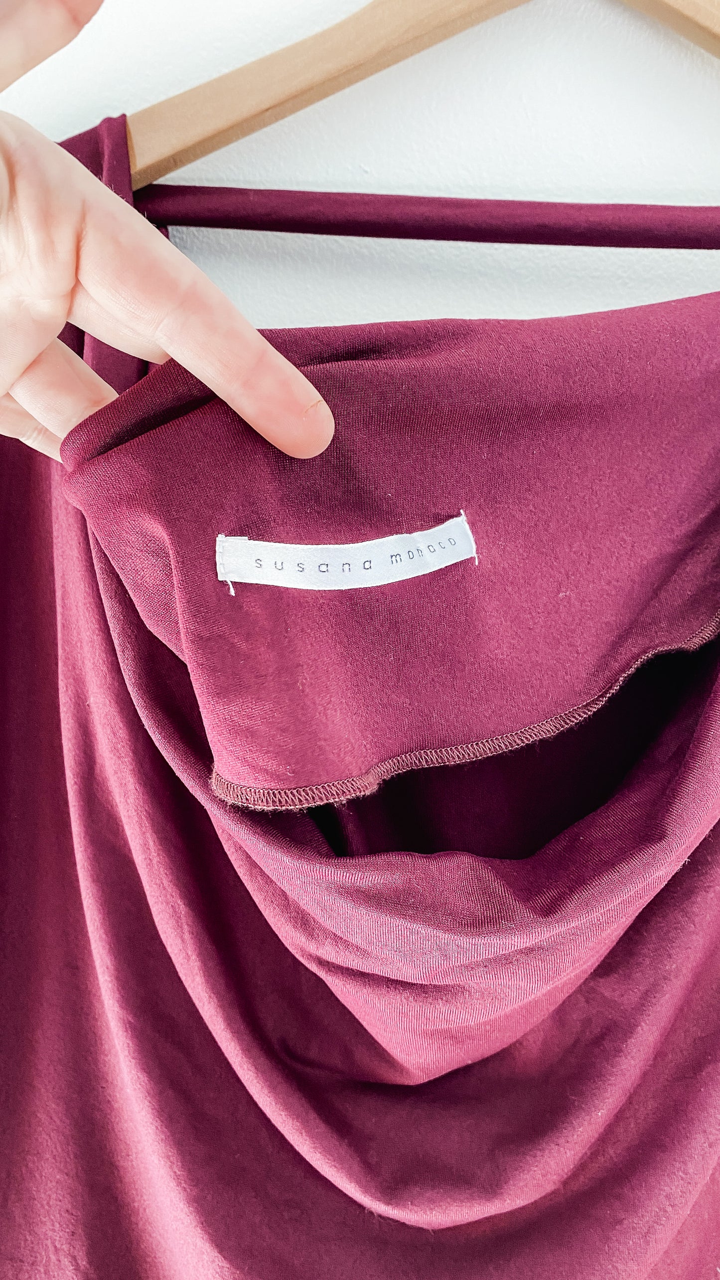 Susana Monaco Maroon Draped Tunic Dress (S/M)