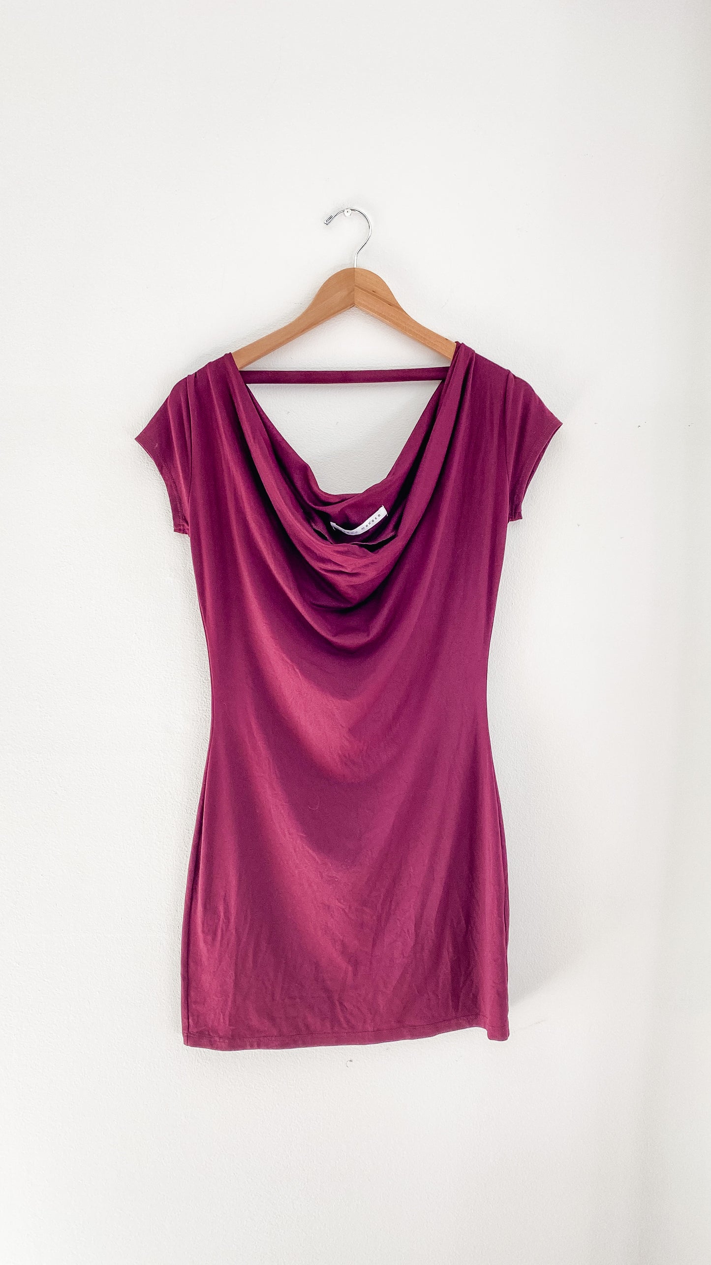 Susana Monaco Maroon Draped Tunic Dress (S/M)
