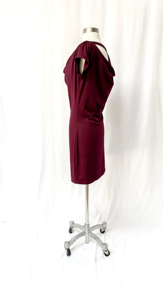 Susana Monaco Maroon Draped Tunic Dress (S/M)