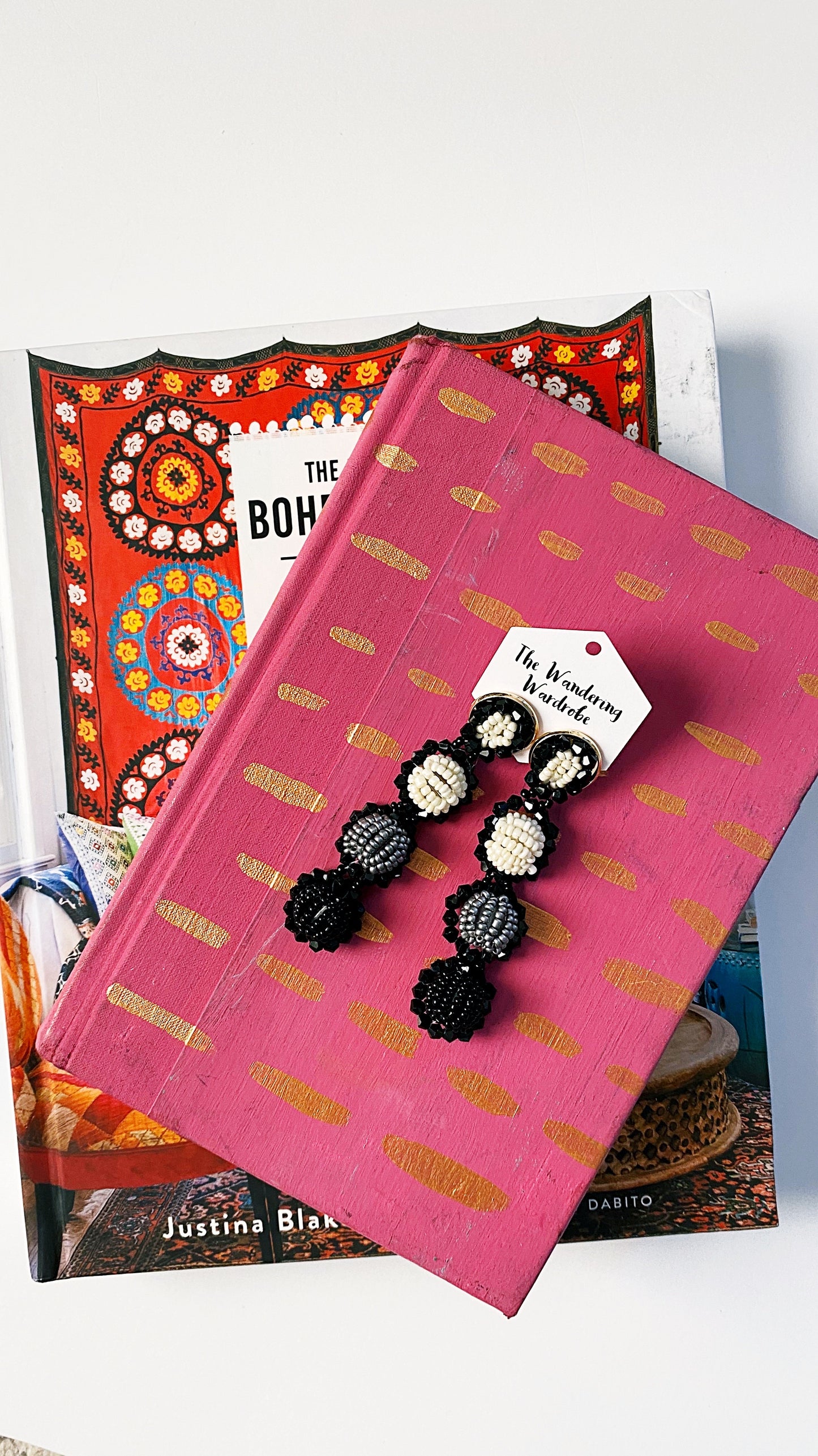 Seed Bead Ball Drop Earrings