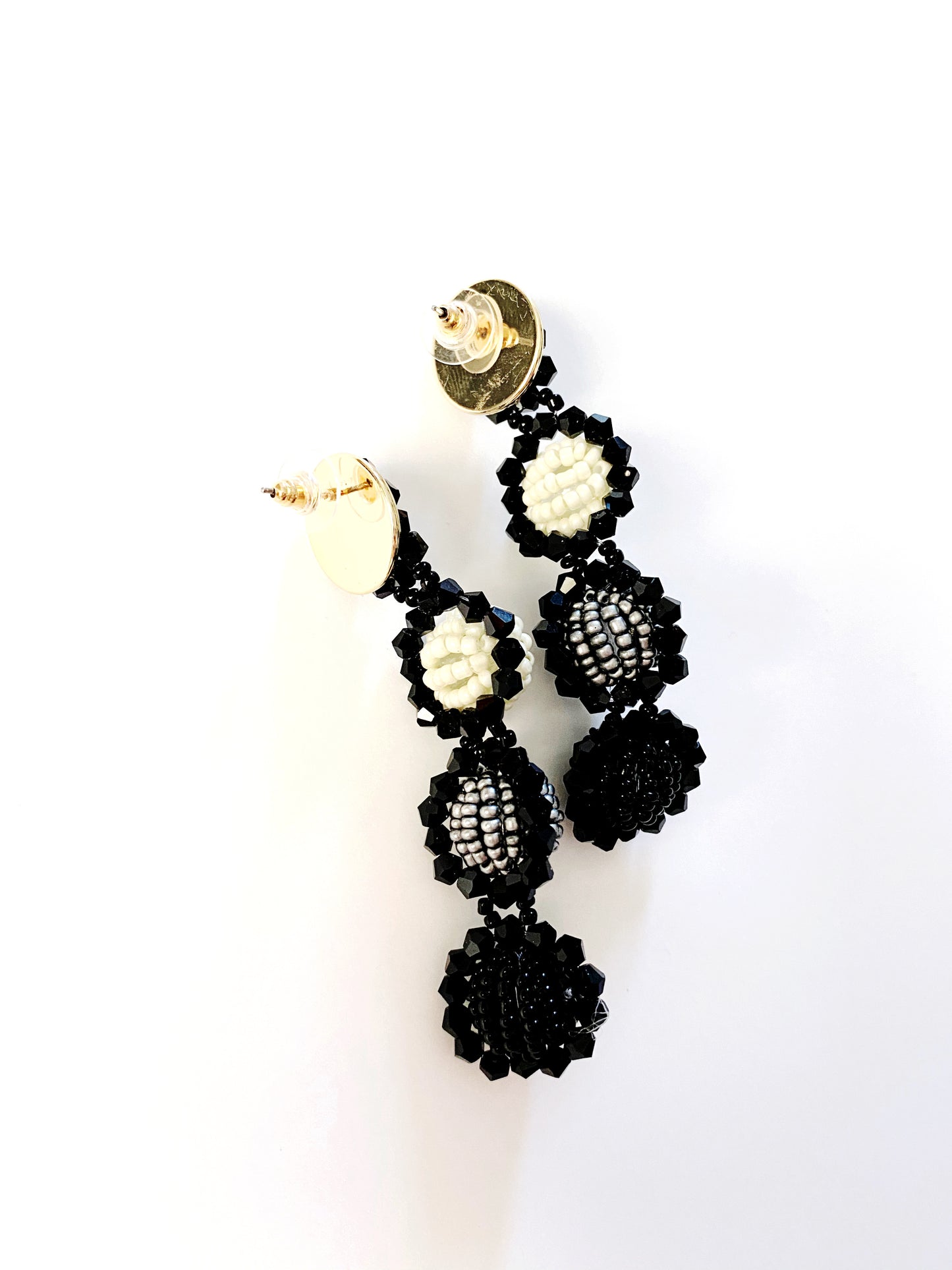 Seed Bead Ball Drop Earrings