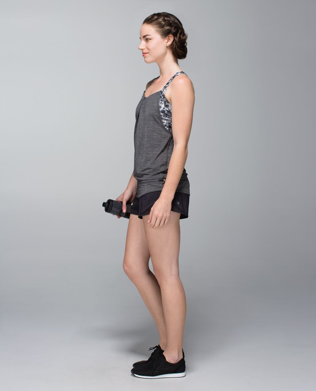 Lululemon Gray Rest Less Floral Bra Drawstring Top (6)