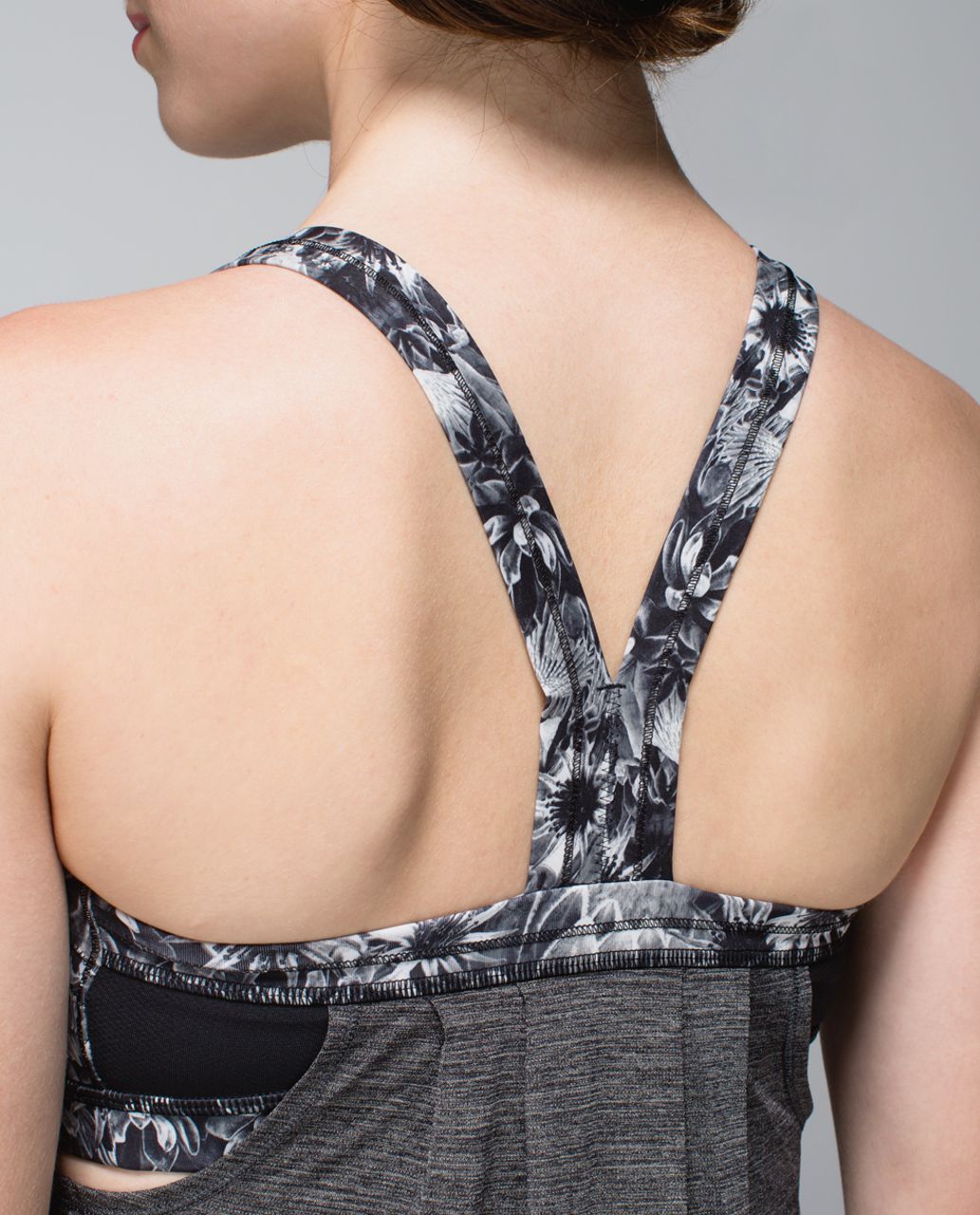 Lululemon Gray Rest Less Floral Bra Drawstring Top (6)