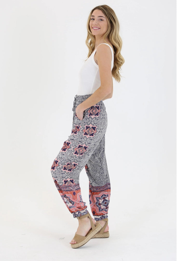 'Aria' Navy Drawstring Joggers