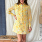 Vintage 70s Diolen Yellow Print Mini Dress