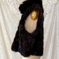 Vintage Andrew Marc Dark Brown New Zealand Opossum Fur & Leather Moto Style Vest