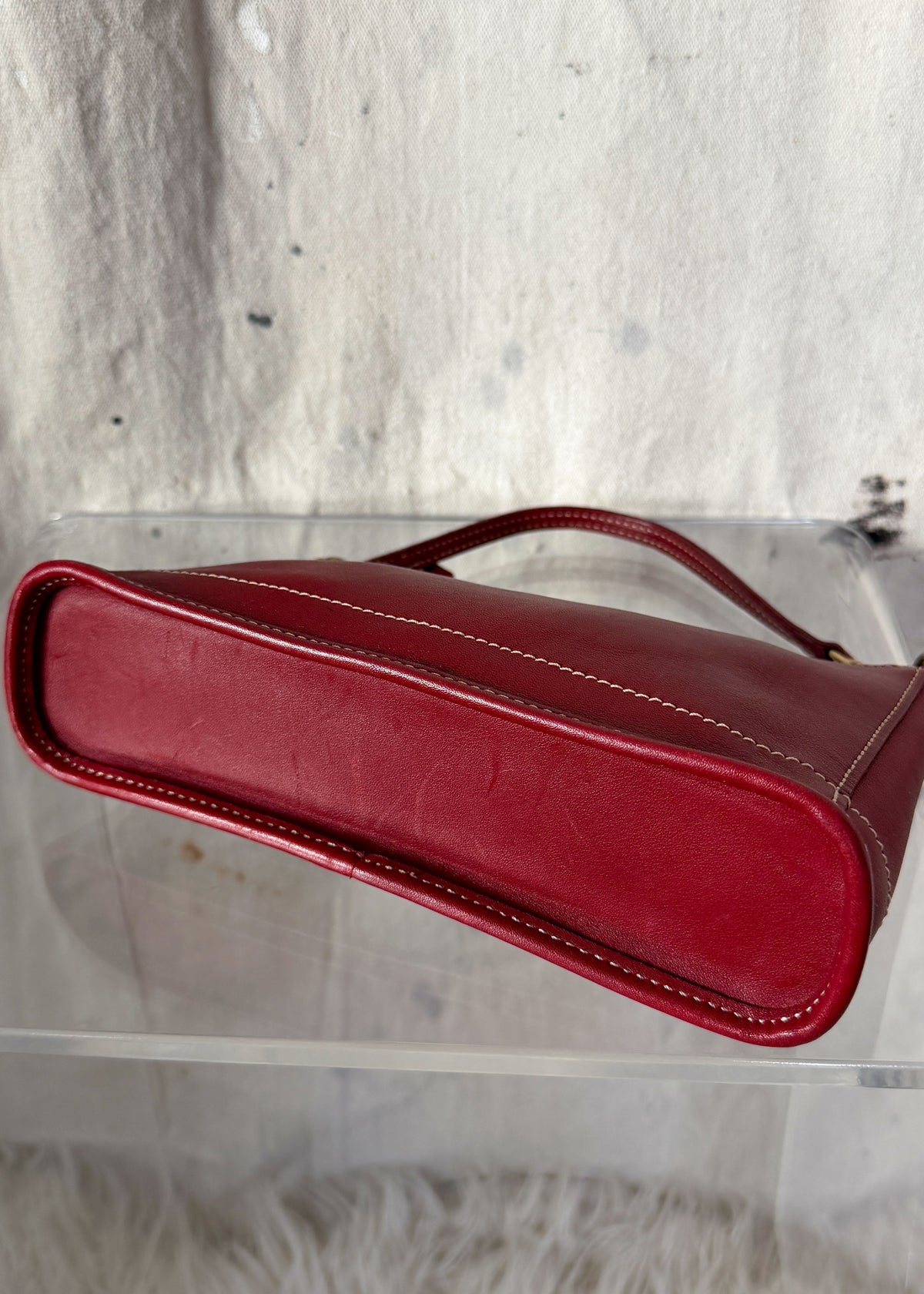 Vintage Coach Red Leather Bleeker Demi Purse # 9311
