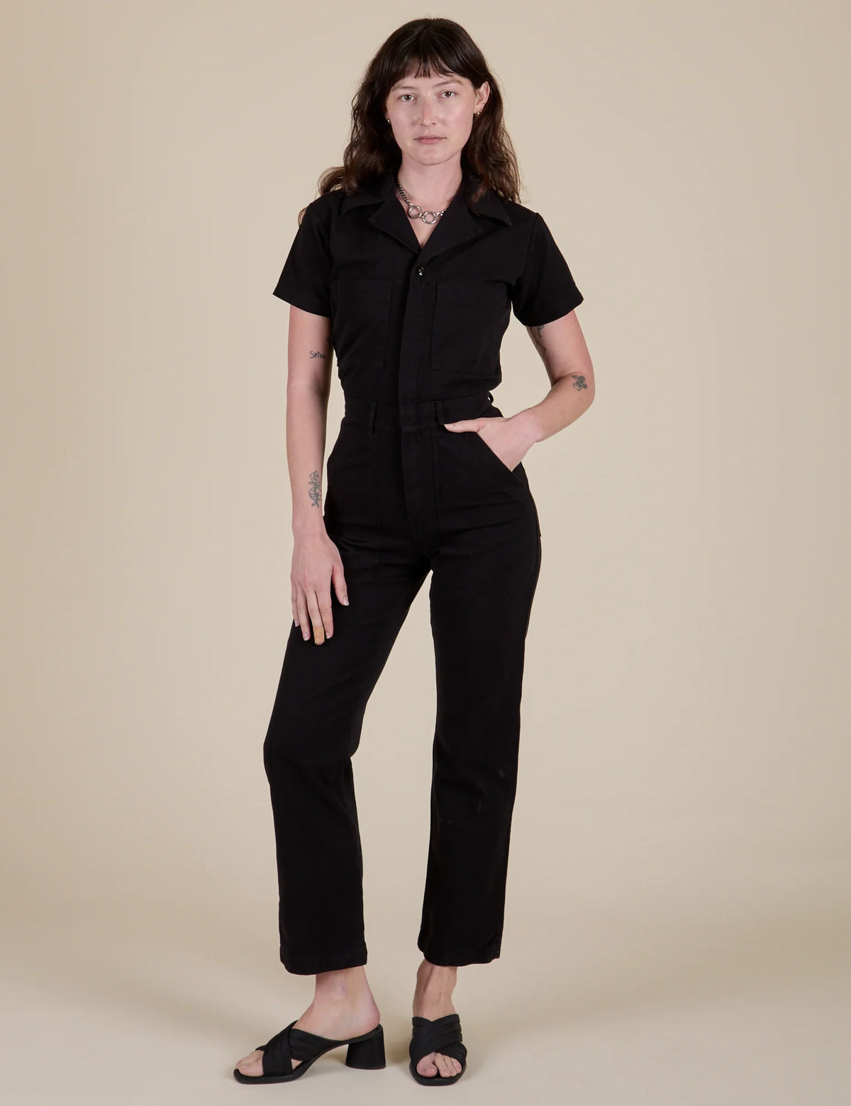Big Bud Press Black Short Sleeve Jumpsuit (M)