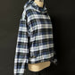 The Vermont Flannel Co. Blue Green and White Cozy Kangaroo Pocket Hoodie (M)