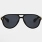 NEW VZN Frames Sainte Maxi | Onyx Black Round Aviator Sunglasses