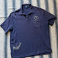 Vintage Polo Ralph Lauren Sailfish Swordfish Navy Embroidered Collared Shirt (mens XL)
