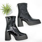 Free People Free People Double Stack Platform Black Patent Leather Boot (EU 38.5)