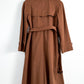 Vintage 70s London Fog Brown Long Trench with Fur Collar Winter Coat (S)