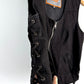 Biker Moto Black Laced Denim Vest (L/XL)