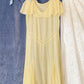 1930s Butter Yellow Silk Chiffon Bias Cut Dress