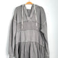 Free People Sail Away Gray Gauze Tiered Hooded Tunic