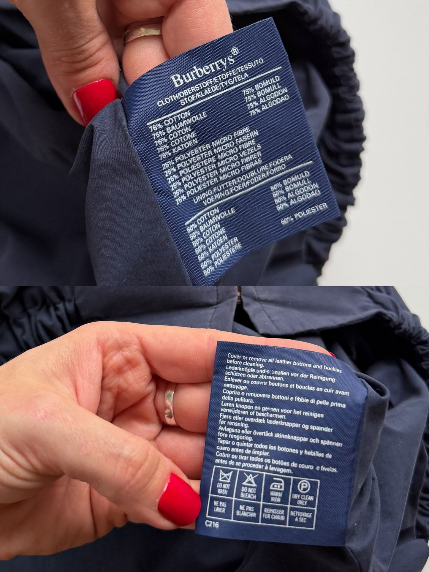 Vintage 90s Burberry Harrington Navy Cotton Windbreaker Spring Men's Jacket (XL)