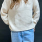 Cream Mock Neck Fishermen’s Sweater