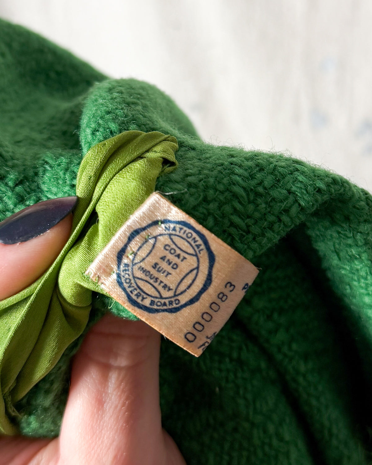 Vintage 60s Higbee's Cleveland Kelly Green Bouclé Cape Coat