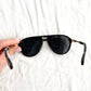 NEW VZN Frames Sainte Maxi | Onyx Black Round Aviator Sunglasses