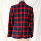 Vintage Pendleton Red Tartan Plaid Pure Virgin Wool Blazer Made in USA