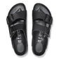 NEW Birkenstock Women's Arizona Flex Platform Black Leather Papilio Sandals (37)