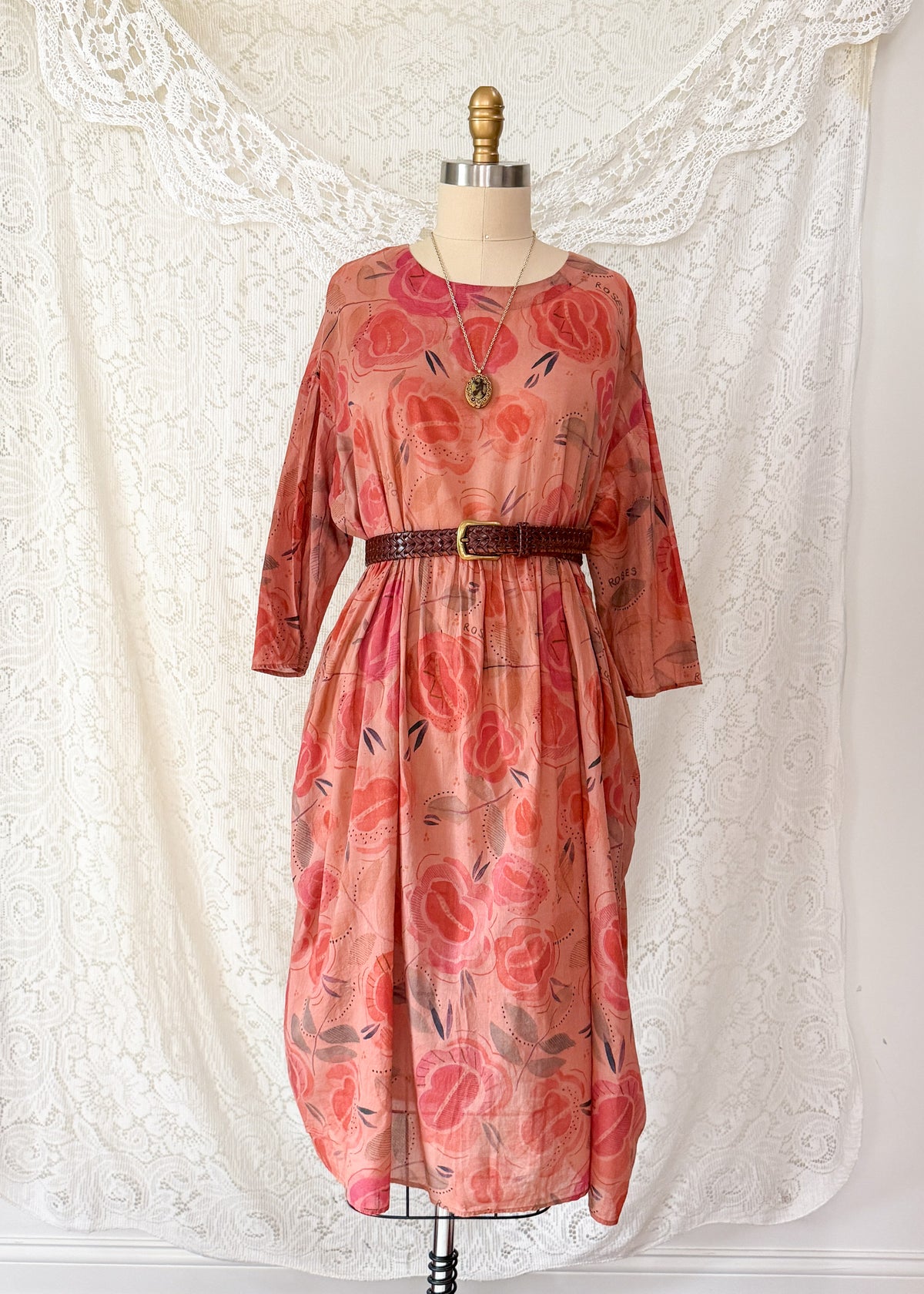Gudrun Sjödén Roses Organic Cotton Floral Midi Dress
