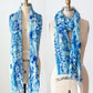 Lilly Pulitzer Silk & Cashmere Blue White Fresh Catch Print Scarf