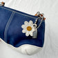 Coach Navy & White Small Purse Wristlet with Daisy Charm Keychain