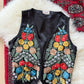 Vintage 90s Mary McFadden Black Floral Embroidered Vest (L)