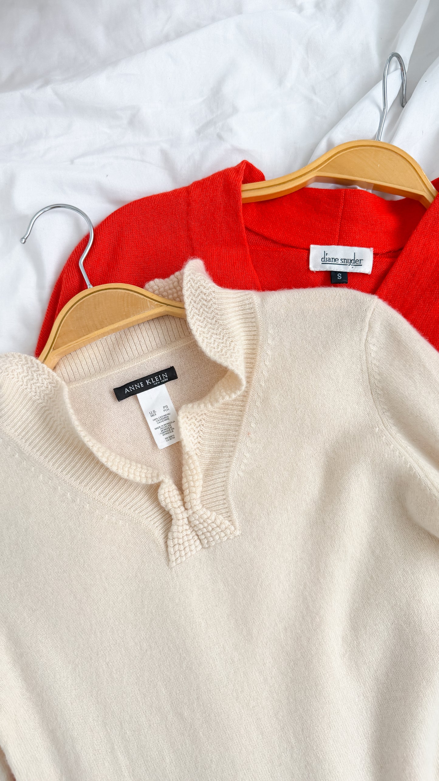 Anne Klein Cream 100% Cashmere Knit Top (S)