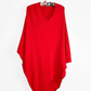La Marey True Red 100% Cashmere Knit Poncho Cape