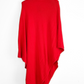 La Marey True Red 100% Cashmere Knit Poncho Cape