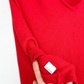 La Marey True Red 100% Cashmere Knit Poncho Cape