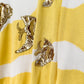 Vintage 80s Escada Yellow and White Gold Fish Sequin Novelty Knit Top (S/M)