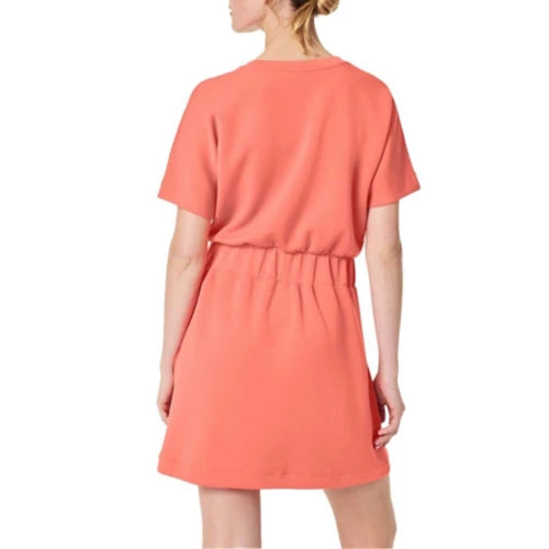 NEW Spanx AirEssentials Cinched " Scuba "T-Shirt Dress in Sunset Peach (1X)