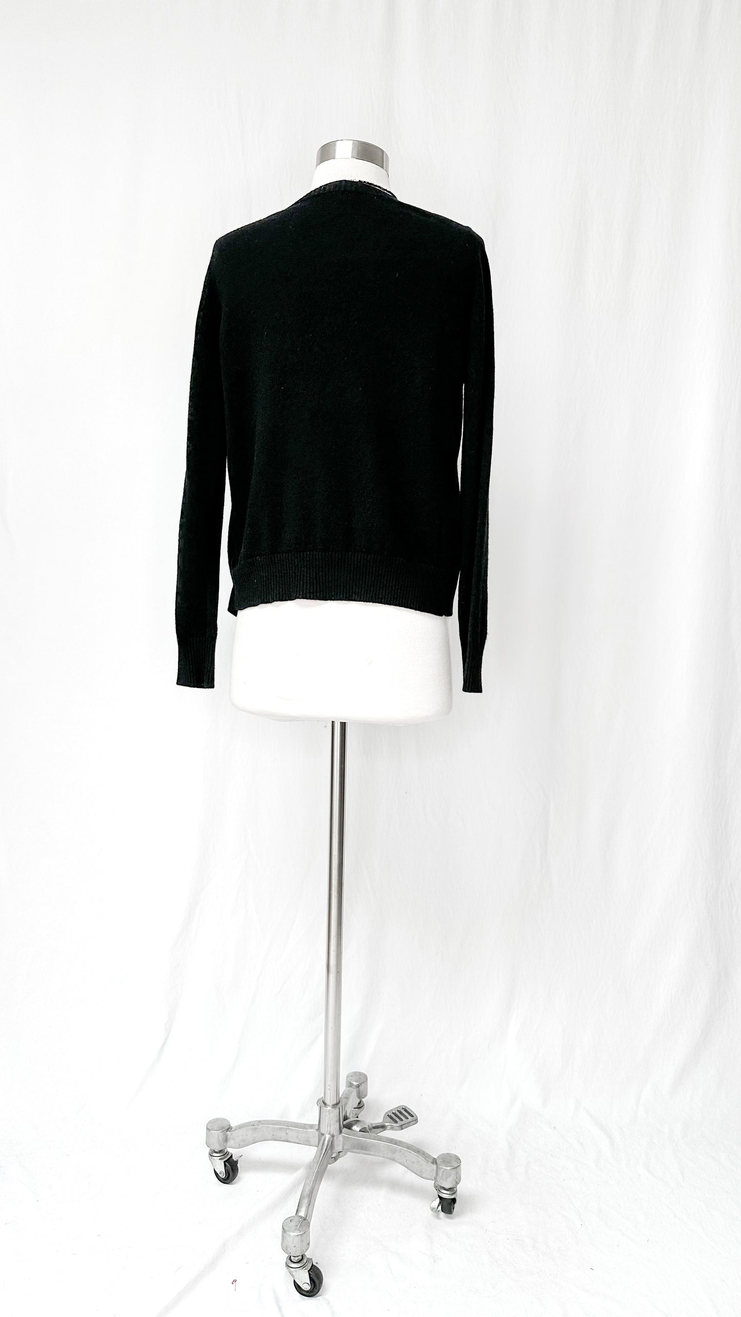 Sacai Black Cotton Pleat & Cardigan Layer Top (S)