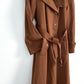 Vintage 70s London Fog Brown Long Trench with Fur Collar Winter Coat (S)