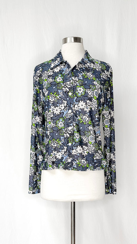 Vintage Terry Floral Button Down (S)