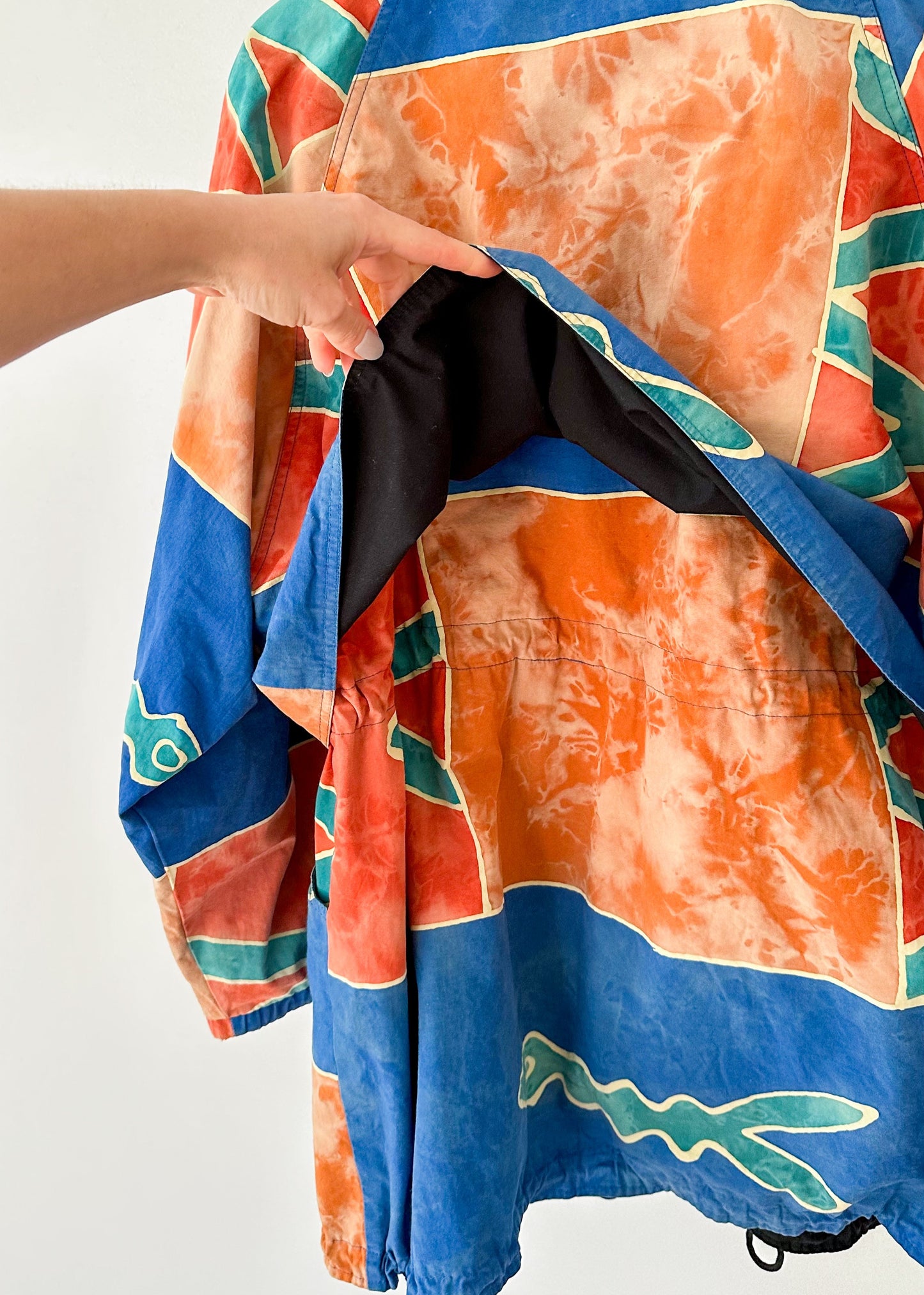 Vintage 90s Azure Geometric Cocoon Jacket (XL)