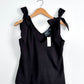 NEW Anthropologie Maeve Black Tie Shoulder Top (L)