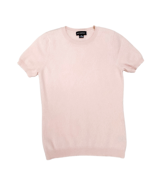 Holt Renfrew Light Pink Cashmere Knit Top (S)