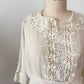 Antique Edwardian Silk Lingerie Blouse with Irish Crochet Lace  c. 1905–1915