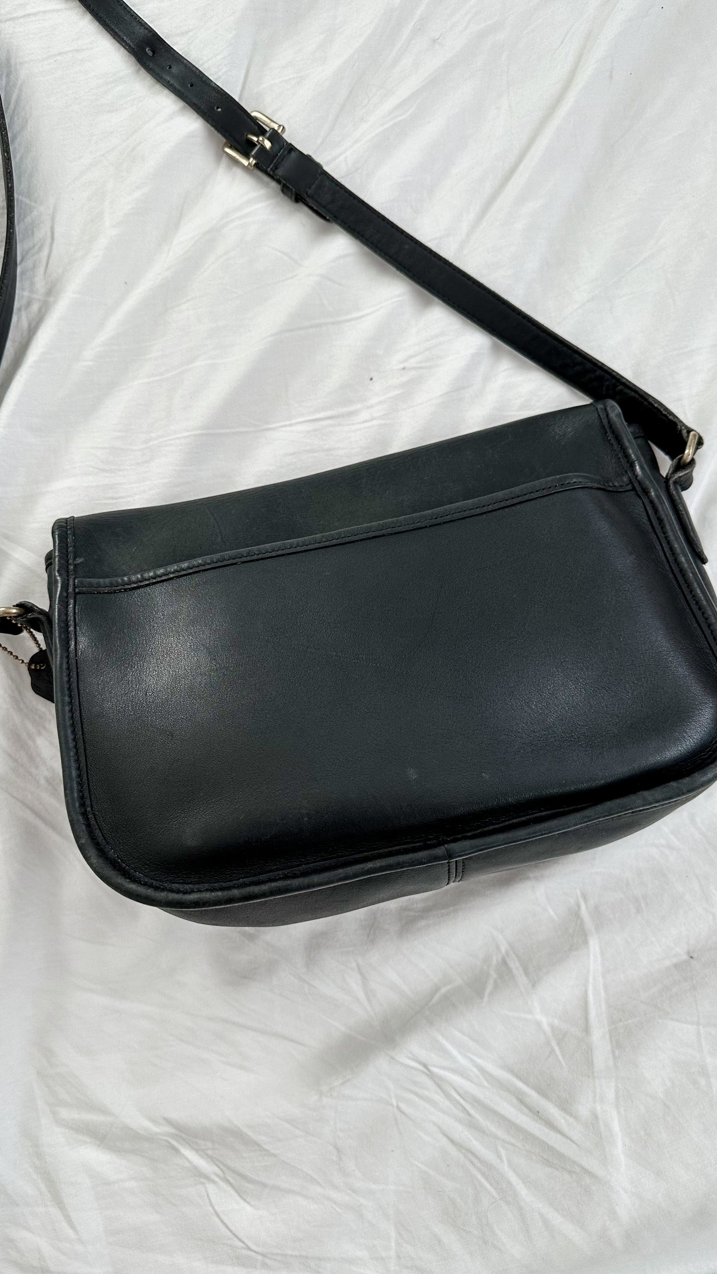 Vintage Coach City Bag #9790 Black Leather Purse