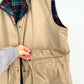 Vintage 80s Woolrich Fisherman Aesthetic Reversible Plaid Wool Canvas Utility Vest (mens L)