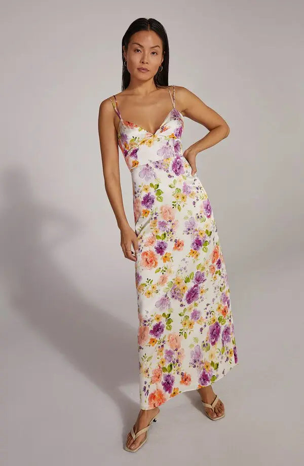 Favorite Daughter The Rosemary Maxi Slip Dress in Oahu Floral Print