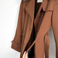 Vintage 70s London Fog Brown Long Trench with Fur Collar Winter Coat (S)